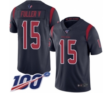 Men's Houston Texans #15 Will Fuller V Limited Navy Blue Rush Vapor Untouchable 100th Season Football Jersey