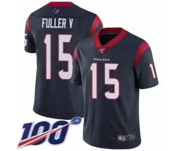 Men's Houston Texans #15 Will Fuller V Navy Blue Team Color Vapor Untouchable Limited Player 100th Season Football Jersey