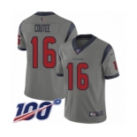 Men's Houston Texans #16 Keke Coutee Limited Gray Inverted Legend 100th Season Football Jersey