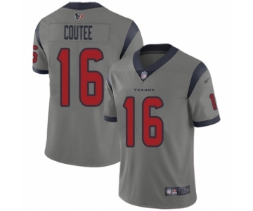 Men's Houston Texans #16 Keke Coutee Limited Gray Inverted Legend Football Jersey