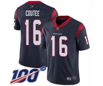 Men's Houston Texans #16 Keke Coutee Navy Blue Team Color Vapor Untouchable Limited Player 100th Season Football Jersey