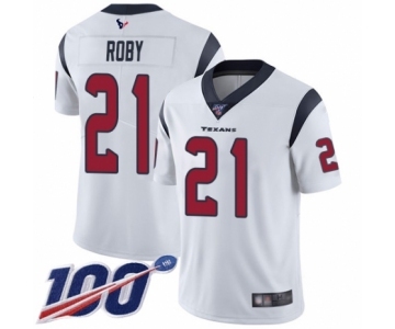 Men's Houston Texans #21 Bradley Roby White Vapor Untouchable Limited Player 100th Season Football Jersey