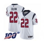 Men's Houston Texans #22 Aaron Colvin White Vapor Untouchable Limited Player 100th Season Football Jersey