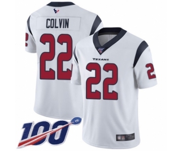 Men's Houston Texans #22 Aaron Colvin White Vapor Untouchable Limited Player 100th Season Football Jersey