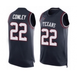 Men's Houston Texans #22 Gareon Conley Limited Navy Blue Player Name & Number Tank Top Football Jersey