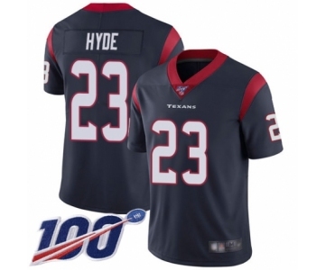 Men's Houston Texans #23 Carlos Hyde Navy Blue Team Color Vapor Untouchable Limited Player 100th Season Football Jersey