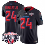 Men's Houston Texans #24 Derek Stingley Jr. Navy 2nd Alternate F.U.S.E. 2024 AFC South Division Champions Vapor Limited Stitched Football Jersey