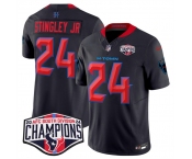 Men's Houston Texans #24 Derek Stingley Jr. Navy 2nd Alternate F.U.S.E. 2024 AFC South Division Champions Vapor Limited Stitched Football Jersey