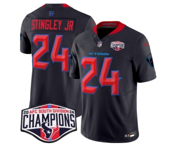 Men's Houston Texans #24 Derek Stingley Jr. Navy 2nd Alternate F.U.S.E. 2024 AFC South Division Champions Vapor Limited Stitched Football Jersey