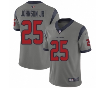 Men's Houston Texans #25 Duke Johnson Jr Limited Gray Inverted Legend Football Jersey