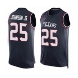 Men's Houston Texans #25 Duke Johnson Jr Limited Navy Blue Player Name & Number Tank Top Football Jersey