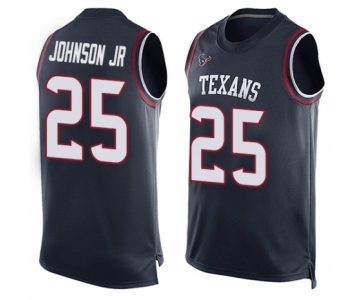 Men's Houston Texans #25 Duke Johnson Jr Limited Navy Blue Player Name & Number Tank Top Football Jersey