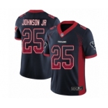 Men's Houston Texans #25 Duke Johnson Jr Limited Navy Blue Rush Drift Fashion Football Jersey