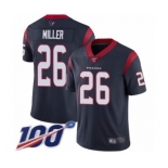 Men's Houston Texans #26 Lamar Miller Navy Blue Team Color Vapor Untouchable Limited Player 100th Season Football Jersey