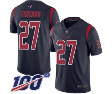 Men's Houston Texans #27 D'Onta Foreman Limited Navy Blue Rush Vapor Untouchable 100th Season Football Jersey