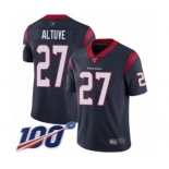 Men's Houston Texans #27 Jose Altuve Navy Blue Team Color Vapor Untouchable Limited Player 100th Season Football Jersey