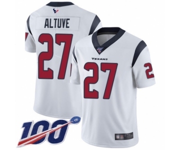 Men's Houston Texans #27 Jose Altuve White Vapor Untouchable Limited Player 100th Season Football Jersey