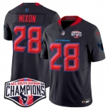 Men's Houston Texans #28 Joe Mixon Navy 2nd Alternate F.U.S.E. 2024 AFC South Division Champions Vapor Limited Stitched Football Jersey