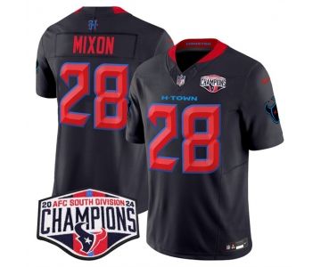 Men's Houston Texans #28 Joe Mixon Navy 2nd Alternate F.U.S.E. 2024 AFC South Division Champions Vapor Limited Stitched Football Jersey