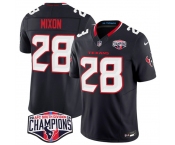 Men's Houston Texans #28 Joe Mixon Navy F.U.S.E. 2024 AFC South Division Champions Vapor Limited Stitched Football Jersey