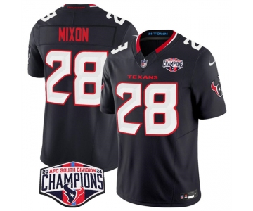 Men's Houston Texans #28 Joe Mixon Navy F.U.S.E. 2024 AFC South Division Champions Vapor Limited Stitched Football Jersey