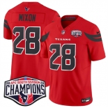 Men's Houston Texans #28 Joe Mixon Red F.U.S.E. 2024 AFC South Division Champions Vapor Limited Stitched Football Jersey