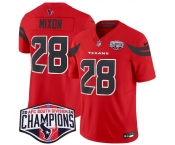 Men's Houston Texans #28 Joe Mixon Red F.U.S.E. 2024 AFC South Division Champions Vapor Limited Stitched Football Jersey