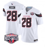 Men's Houston Texans #28 Joe Mixon White F.U.S.E. 2024 AFC South Division Champions Vapor Limited Stitched Football Jersey