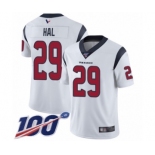 Men's Houston Texans #29 Andre Hal White Vapor Untouchable Limited Player 100th Season Football Jersey