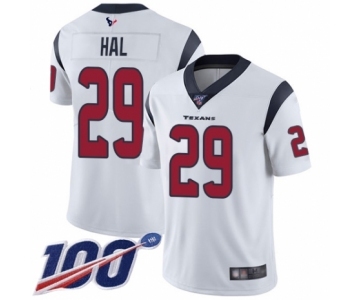 Men's Houston Texans #29 Andre Hal White Vapor Untouchable Limited Player 100th Season Football Jersey