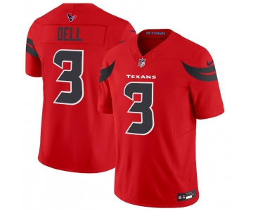 Men's Houston Texans #3 Tank Dell Red 2024 Alternate F.U.S.E Vapor Football Stitched Jersey