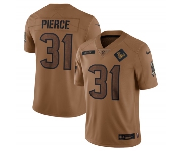 Men's Houston Texans #31 Dameon Pierce 2023 Brown Salute To Service Limited Football Stitched Jersey