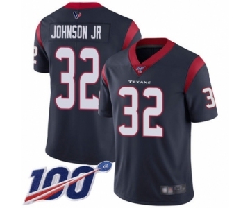 Men's Houston Texans #32 Lonnie Johnson Navy Blue Team Color Vapor Untouchable Limited Player 100th Season Football Jersey