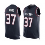 Men's Houston Texans #37 Jahleel Addae Limited Navy Blue Player Name & Number Tank Top Football Jersey