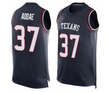 Men's Houston Texans #37 Jahleel Addae Limited Navy Blue Player Name & Number Tank Top Football Jersey