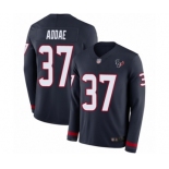 Men's Houston Texans #37 Jahleel Addae Limited Navy Blue Therma Long Sleeve Football Jersey