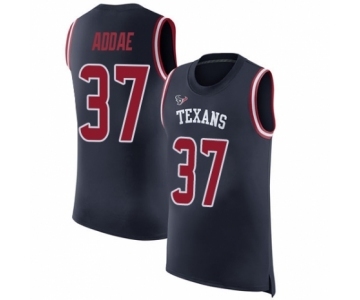 Men's Houston Texans #37 Jahleel Addae Navy Blue Rush Player Name & Number Tank Top Football Jersey