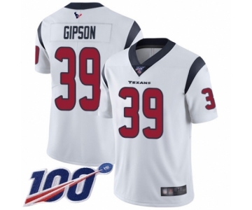 Men's Houston Texans #39 Tashaun Gipson White Vapor Untouchable Limited Player 100th Season Football Jersey