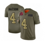 Men's Houston Texans #4 Deshaun Watson 2019 Olive Camo Salute to Service Limited Jersey