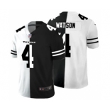 Men's Houston Texans #4 Deshaun Watson Black V White Peace Split Vapor Untouchable Limited Football Jersey