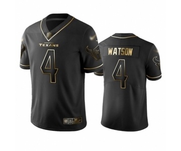 Men's Houston Texans #4 Deshaun Watson Limited Black Golden Edition Football Jersey