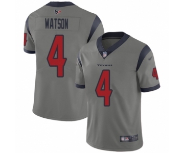 Men's Houston Texans #4 Deshaun Watson Limited Gray Inverted Legend Football Jersey