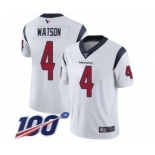 Men's Houston Texans #4 Deshaun Watson White Vapor Untouchable Limited Player 100th Season Football Jersey