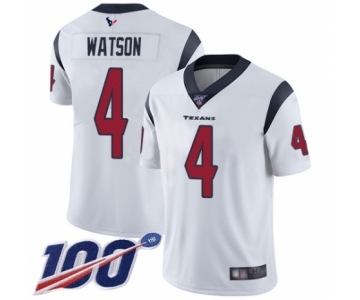 Men's Houston Texans #4 Deshaun Watson White Vapor Untouchable Limited Player 100th Season Football Jersey