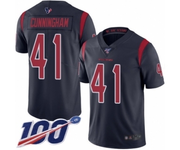 Men's Houston Texans #41 Zach Cunningham Limited Navy Blue Rush Vapor Untouchable 100th Season Football Jersey