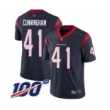 Men's Houston Texans #41 Zach Cunningham Navy Blue Team Color Vapor Untouchable Limited Player 100th Season Football Jersey