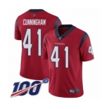 Men's Houston Texans #41 Zach Cunningham Red Alternate Vapor Untouchable Limited Player 100th Season Football Jersey