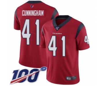 Men's Houston Texans #41 Zach Cunningham Red Alternate Vapor Untouchable Limited Player 100th Season Football Jersey