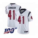 Men's Houston Texans #41 Zach Cunningham White Vapor Untouchable Limited Player 100th Season Football Jersey