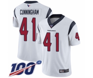 Men's Houston Texans #41 Zach Cunningham White Vapor Untouchable Limited Player 100th Season Football Jersey